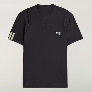Y-3 Adidas Tennis Pro Freelift Zip Tee JY6946 Size Medium Black